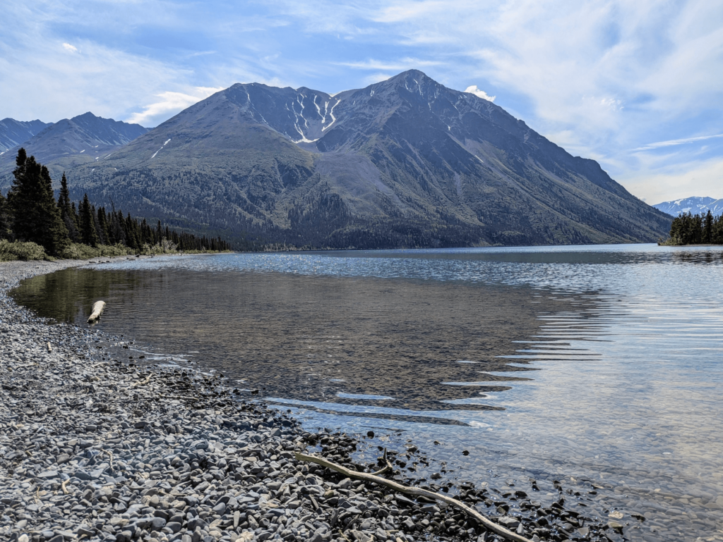 Kathleen Lake sits at the edge of Kluane National Park